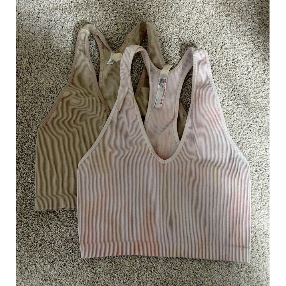 Lot of 2 FP Free People Movement Free Throw Crop Tank Women Medium Racerback OBO
